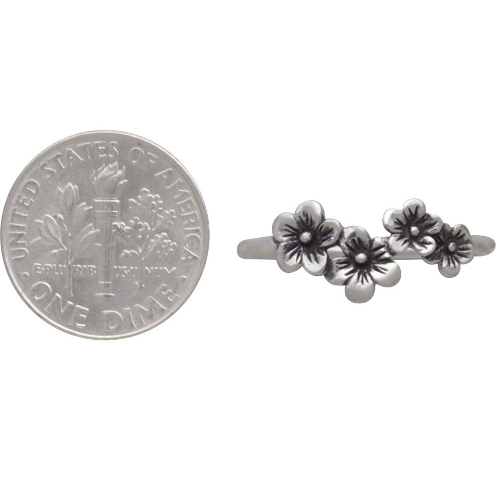 Sterling Silver Cherry Blossom Ring - Poppies Beads n' More