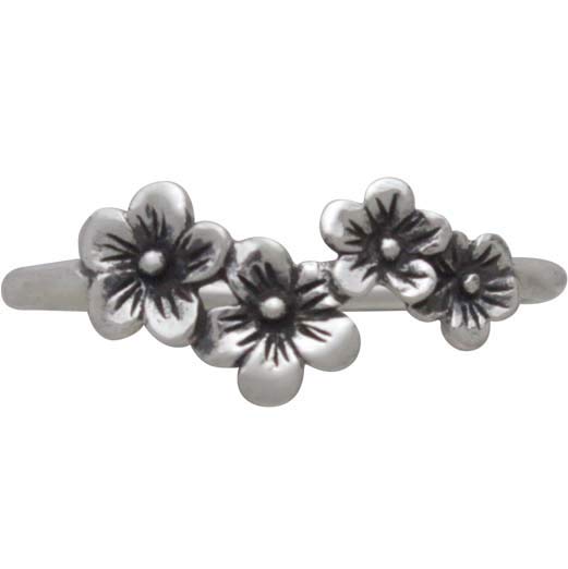 Sterling Silver Cherry Blossom Ring - Poppies Beads n' More