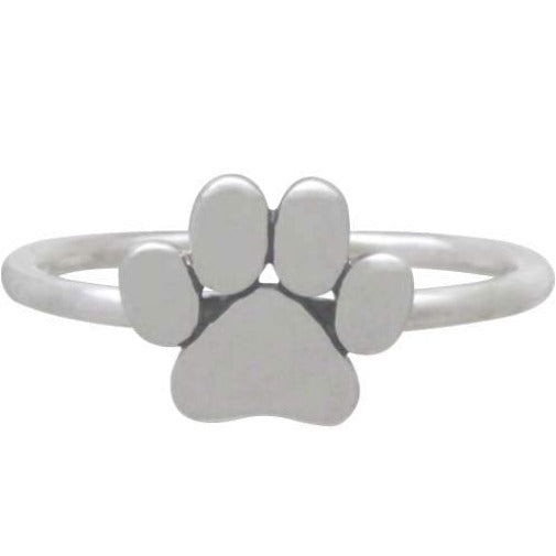 Sterling Silver Paw Print Ring - Poppies Beads n' More