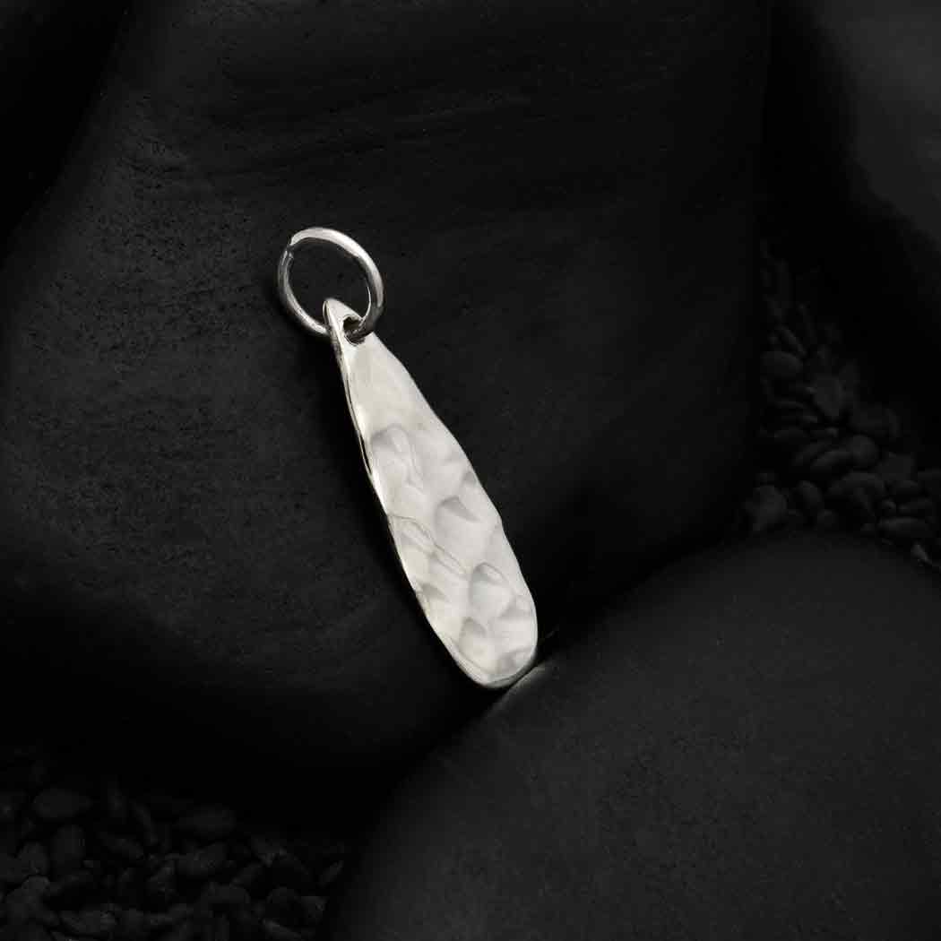 Sterling Silver Hammered Teardrop Pendant - Poppies Beads n' More