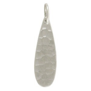 Sterling Silver Hammered Teardrop Pendant - Poppies Beads n' More