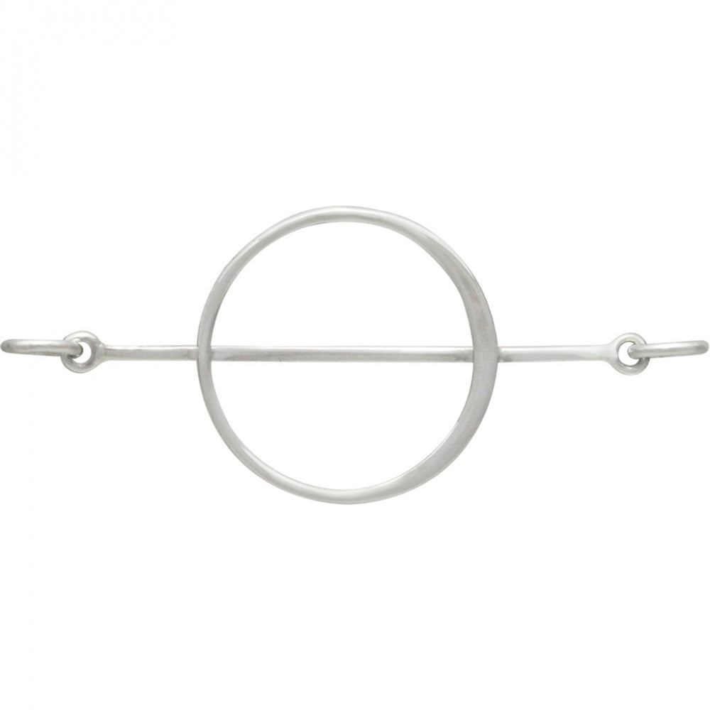 Sterling Silver Circle with Bar Link - Poppies Beads n' More