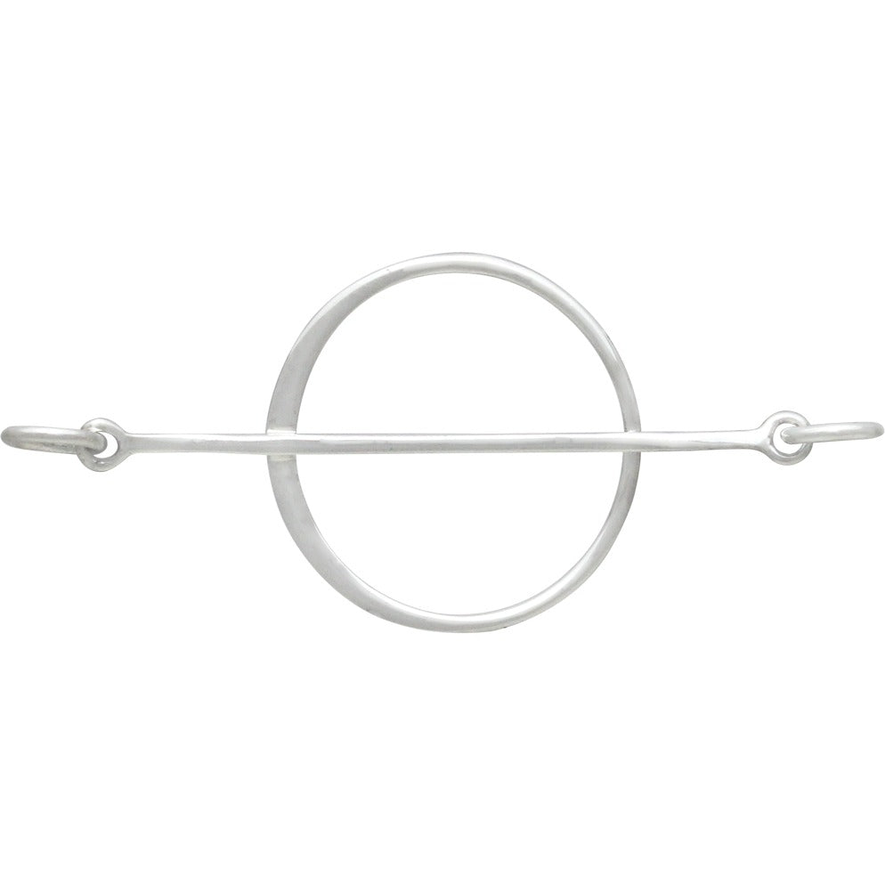 Sterling Silver Circle with Bar Link - Poppies Beads n' More