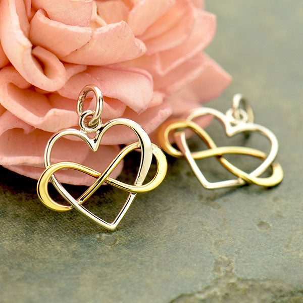 Infinity Heart Charm - Poppies Beads n' More