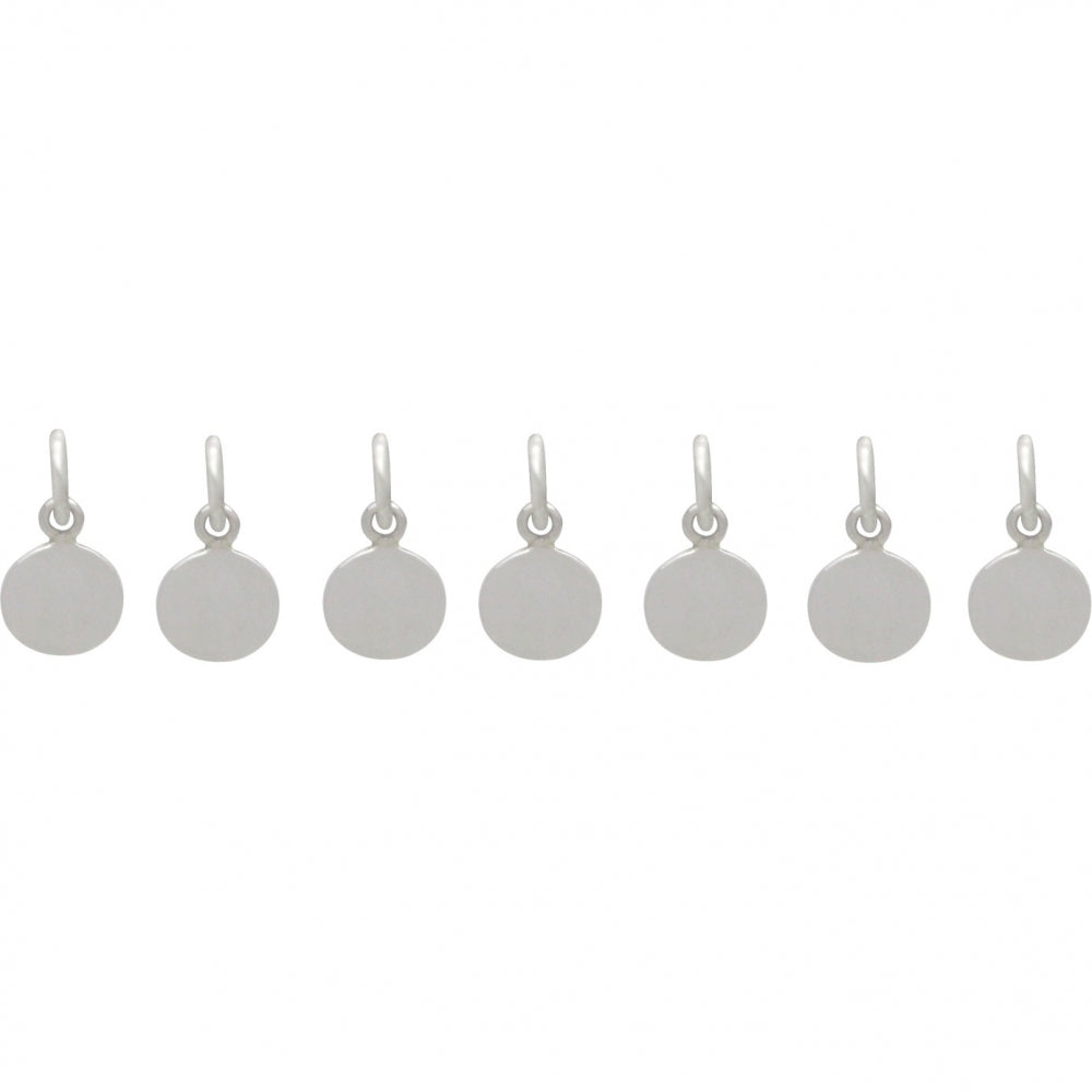 Sterling Silver and Bronze Moon Phase Charm Set - 7 Moons - Poppies Beads n' More