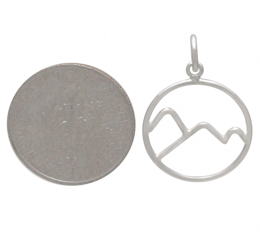 Sterling Silver Wire Mountain Charm - Poppies Beads n' More