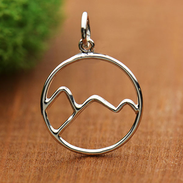 Sterling Silver Wire Mountain Charm - Poppies Beads n' More