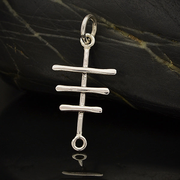 Sterling Silver Geometric Link with Three Bars - Poppies Beads n' More