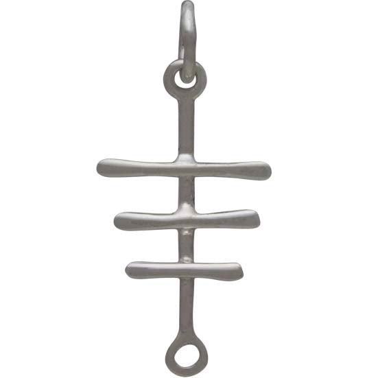 Sterling Silver Geometric Link with Three Bars - Poppies Beads n' More