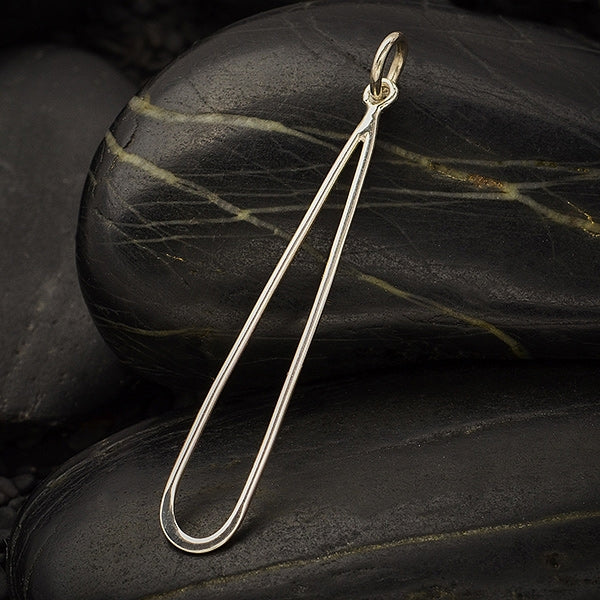 Sterling Silver Skinny Teardrop Link - Poppies Beads n' More