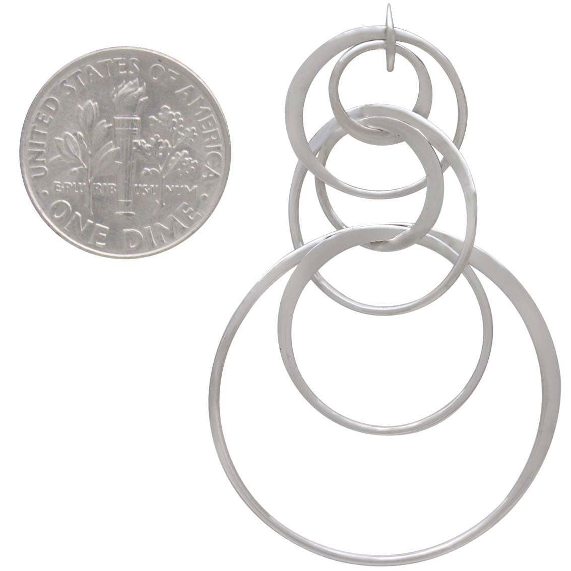 Sterling Silver Seven Floating Circles Link - Poppies Beads n' More