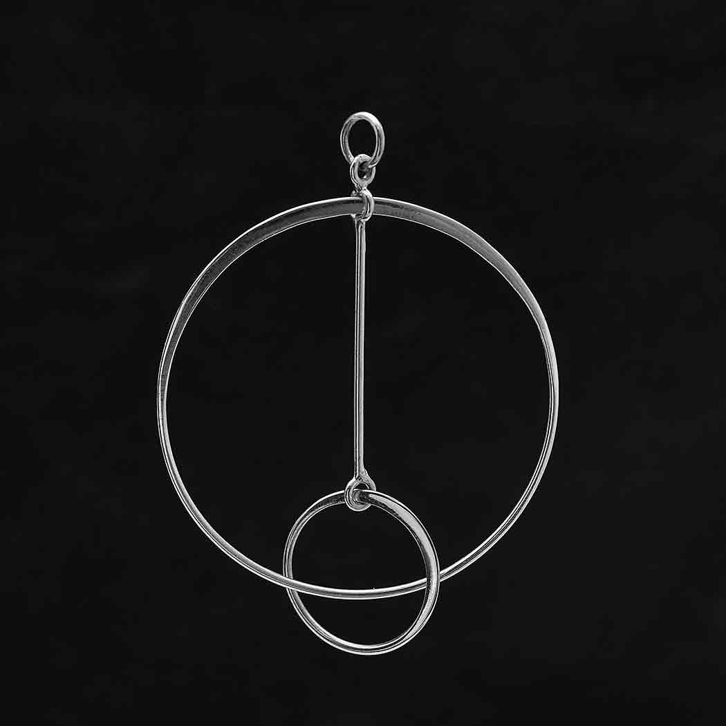 Sterling Silver Floating Circle and Bar Link - Poppies Beads n' More