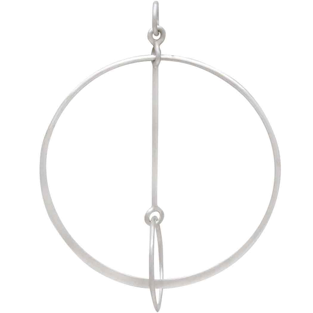 Sterling Silver Floating Circle and Bar Link - Poppies Beads n' More