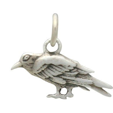 Sterling Silver Raven Charm - Poppies Beads n' More