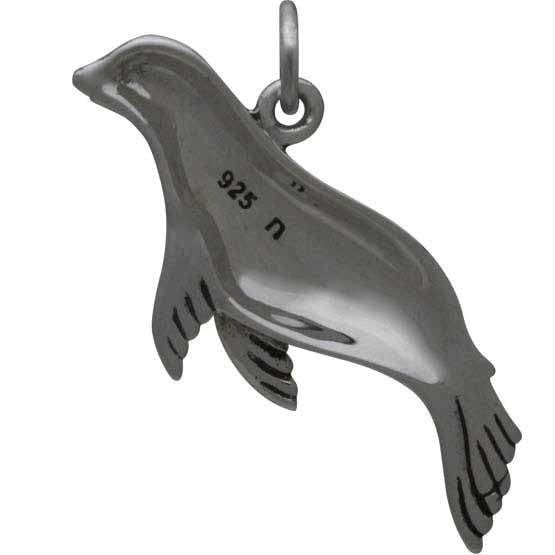 Sterling Silver Sea Lion Charm - Seal Charm - Poppies Beads n' More