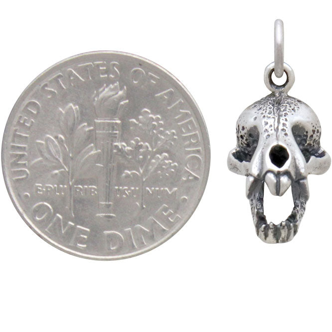 Sterling Silver Vampire Bat Skull Charm - Poppies Beads n' More