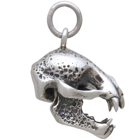 Sterling Silver Vampire Bat Skull Charm - Poppies Beads n' More