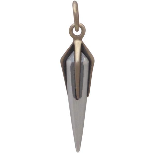 Sterling Silver Spike Charm with Bronze Claw Cap - Poppies Beads n' More