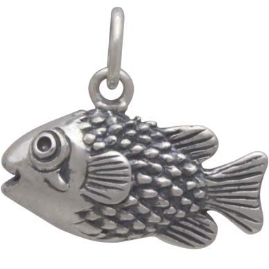 Sterling Silver Puffer Fish Charm - Poppies Beads n' More