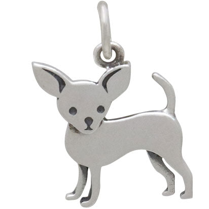 Sterling Silver Chihuahua Dog Charm - Poppies Beads n' More