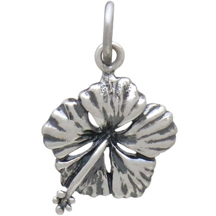 Sterling Silver Hibiscus Charm - Poppies Beads n' More