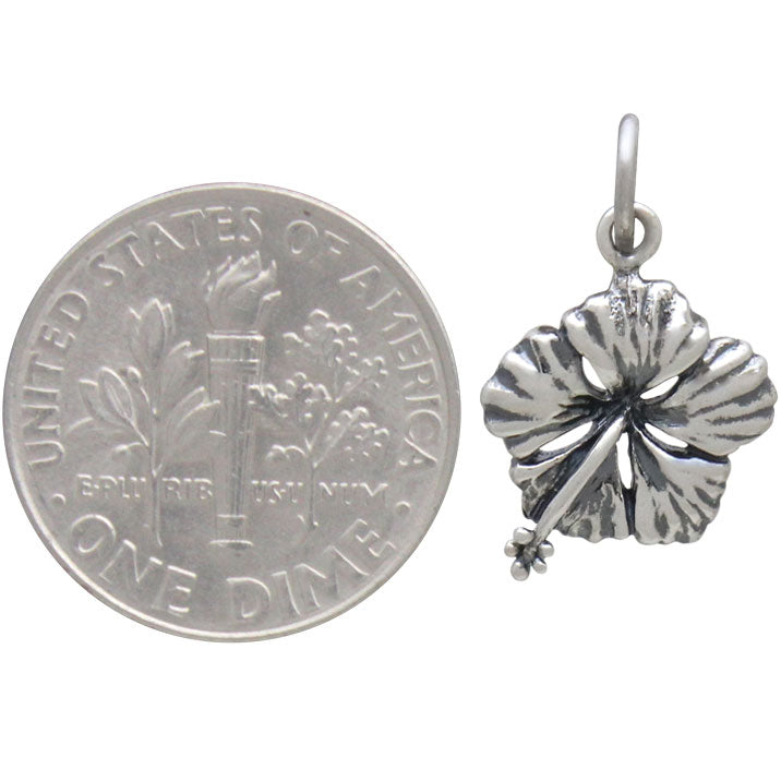 Sterling Silver Hibiscus Charm - Poppies Beads n' More