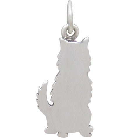 Sterling Silver Husky Dog Charm - Poppies Beads n' More