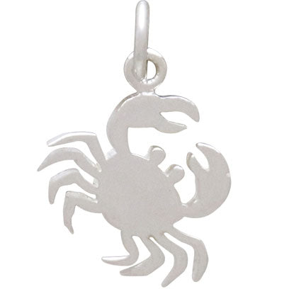 Sterling Silver Flat Crab Charm - Poppies Beads n' More