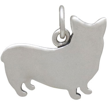 Sterling Silver Corgi Dog Charm - Poppies Beads n' More