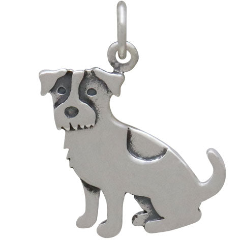 Sterling Silver Jack Russell Terrier Dog Charm - Poppies Beads n' More