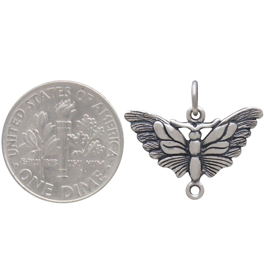 Sterling Silver Butterfly Moth Link - Poppies Beads n' More