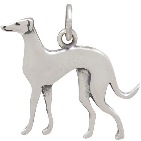 Sterling Silver Greyhound Dog Charm - Poppies Beads n' More