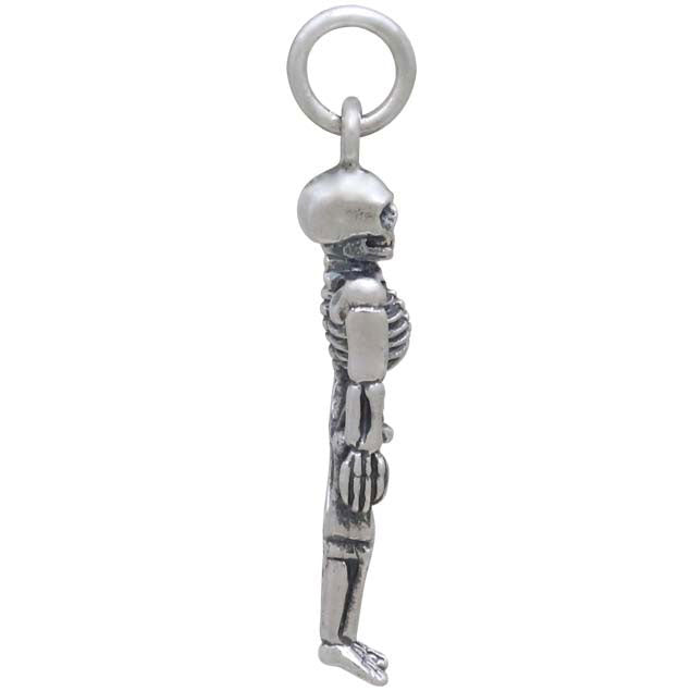 Sterling Silver 3D Skeleton Charm - Poppies Beads n' More