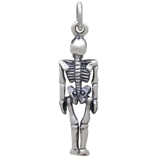 Sterling Silver 3D Skeleton Charm - Poppies Beads n' More