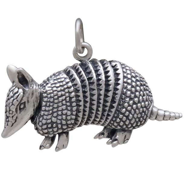 Sterling Silver Armadillo Charm - Poppies Beads n' More