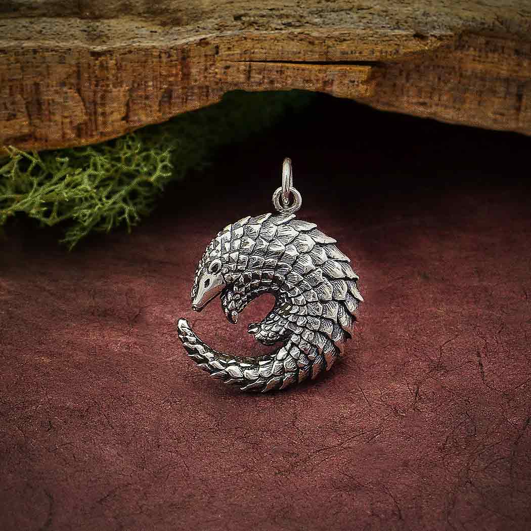 Sterling Silver Pangolin Charm - Poppies Beads n' More