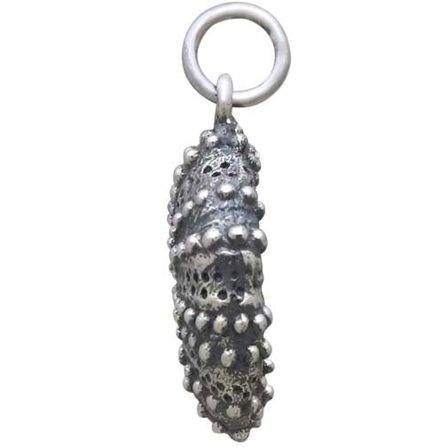 Sterling Silver Dimensional Sea Urchin Charm - Poppies Beads n' More