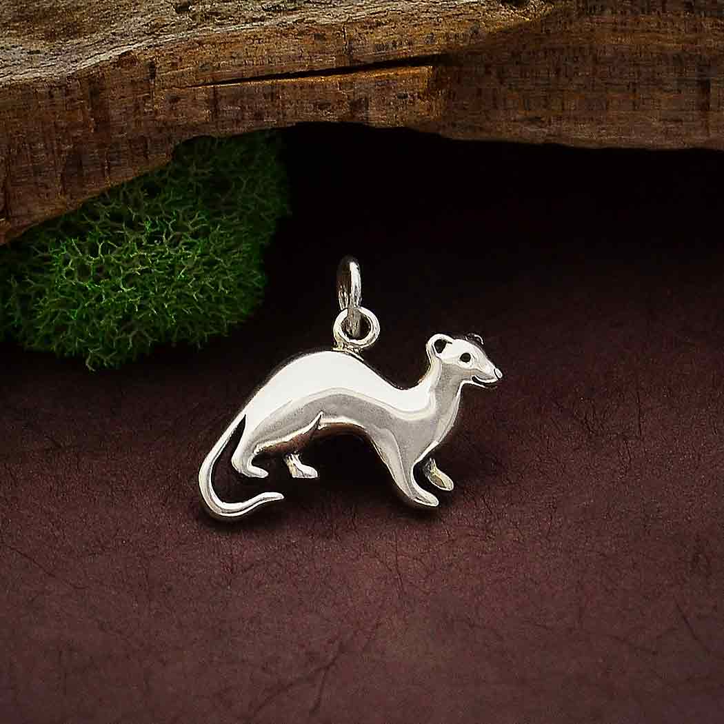 Sterling Silver Ferret Charm - Poppies Beads n' More