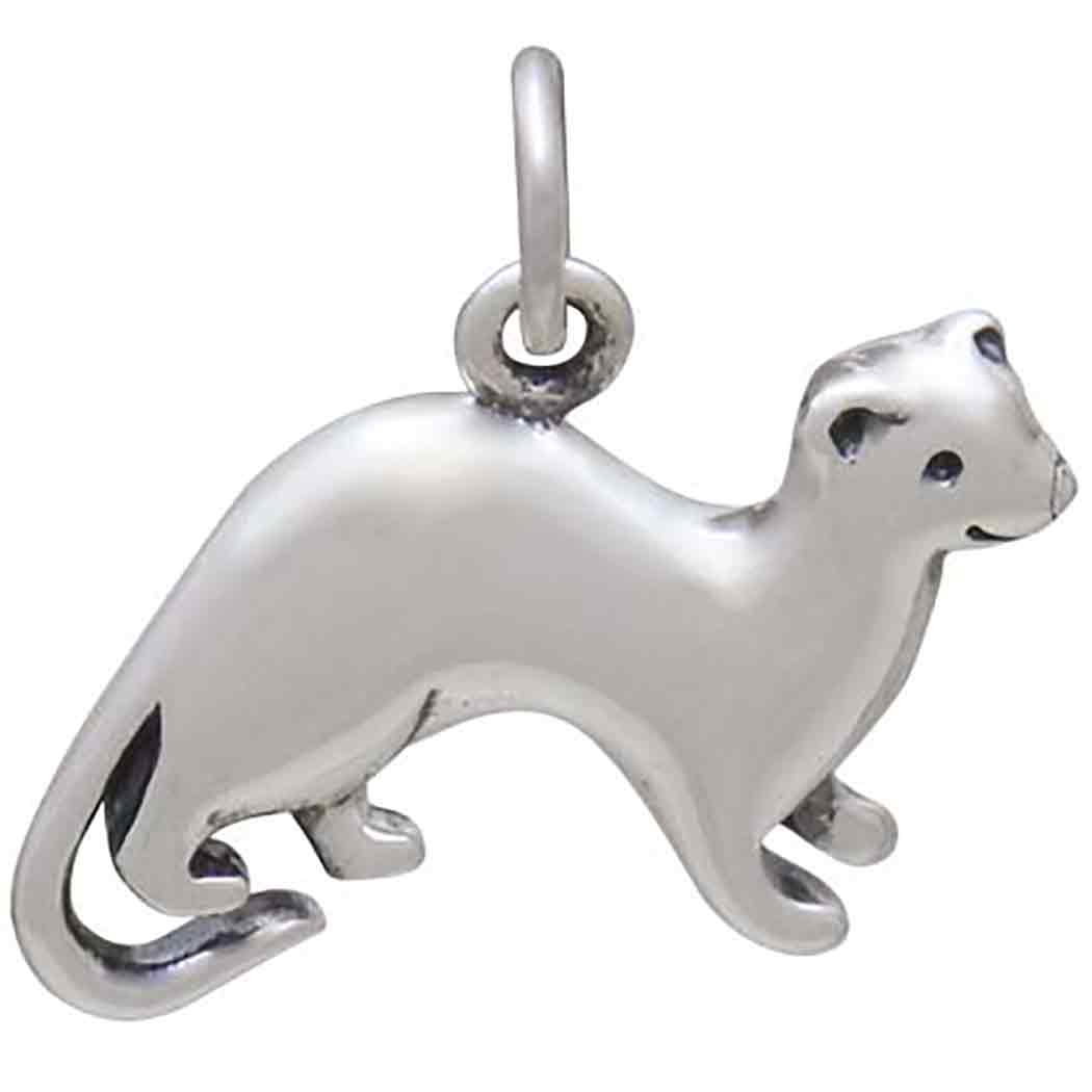 Sterling Silver Ferret Charm - Poppies Beads n' More