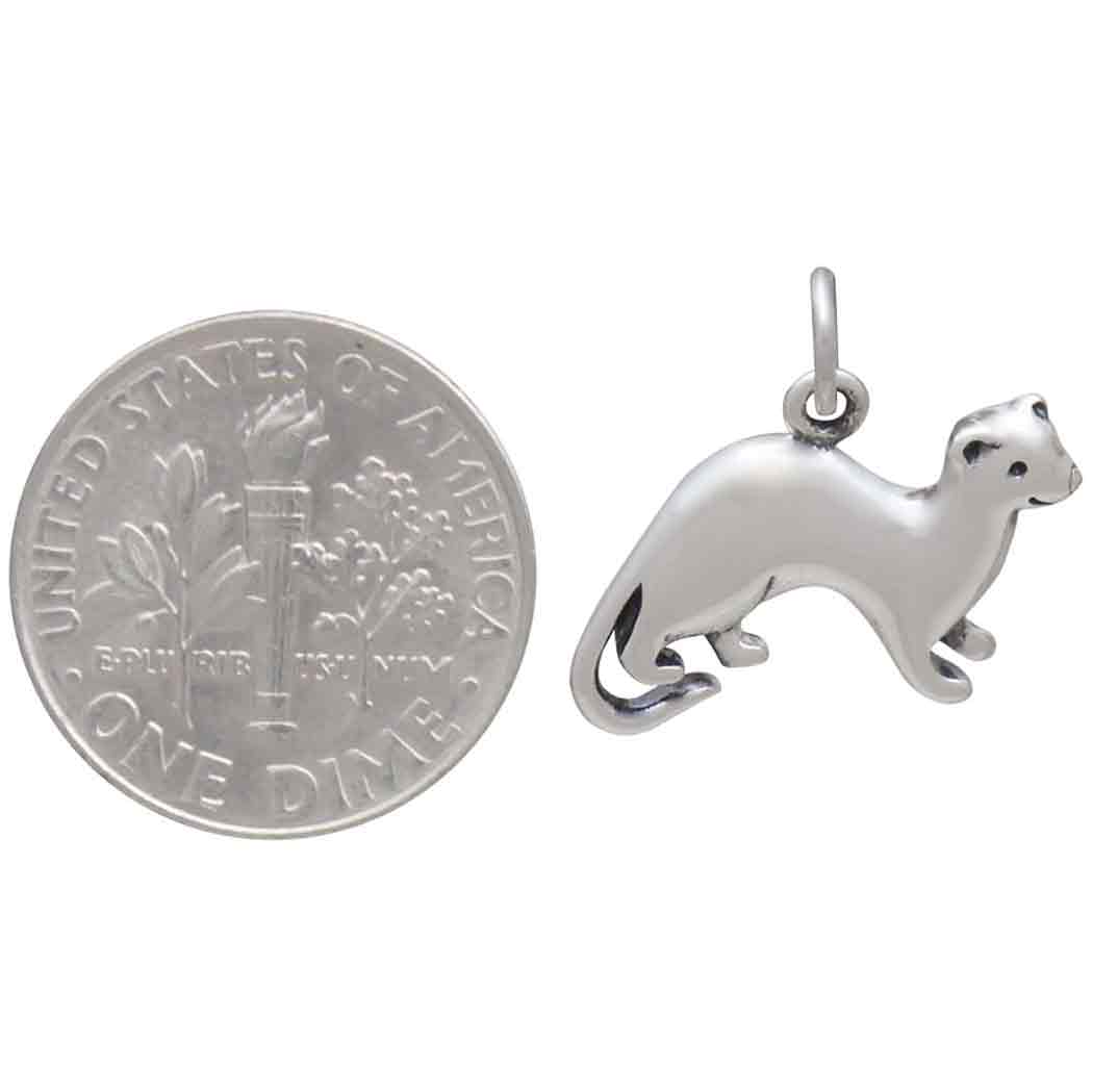 Sterling Silver Ferret Charm - Poppies Beads n' More