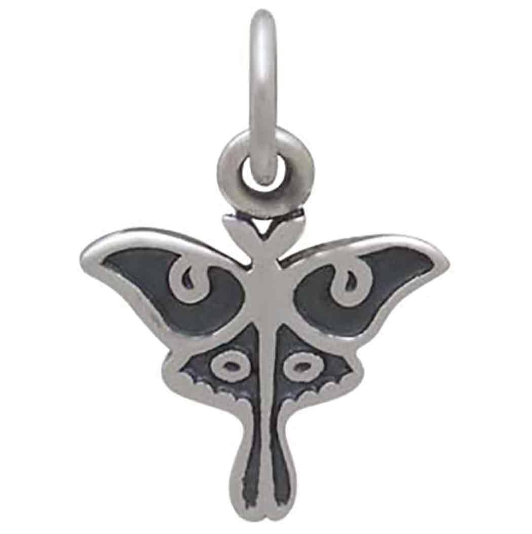 Sterling Silver Tiny Luna Moth Charm - Poppies Beads n' More