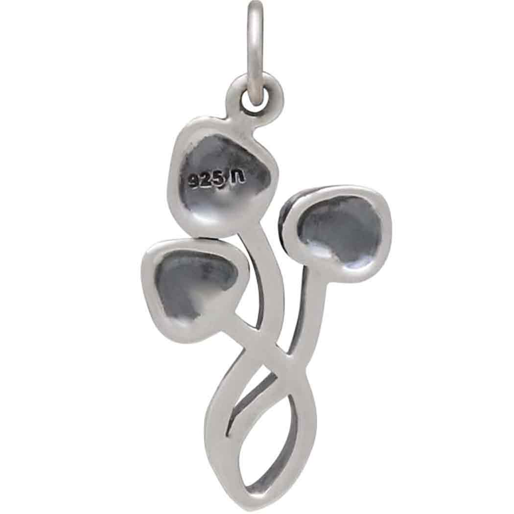 Sterling Silver Three Mushroom Charm - Poppies Beads n' More