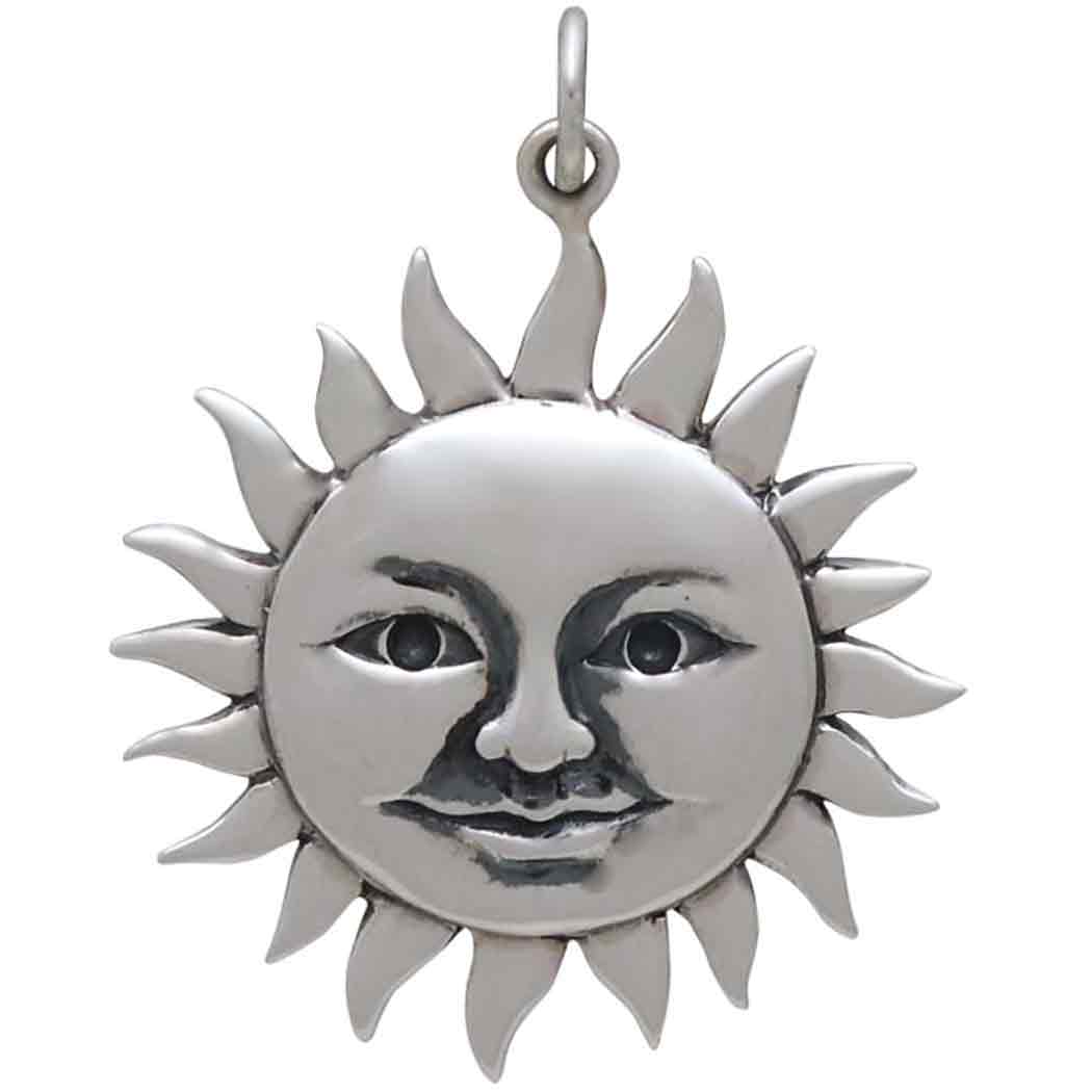 Large Smiling Sun Pendant - Poppies Beads n' More