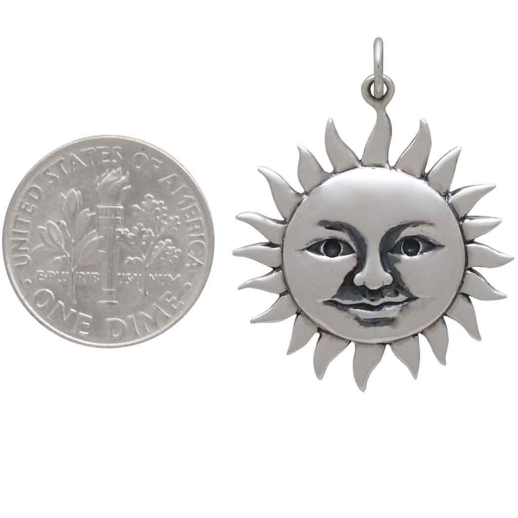 Large Smiling Sun Pendant - Poppies Beads n' More