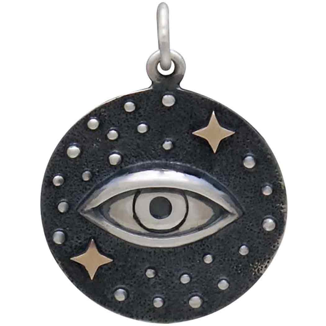 Mixed Metal Cosmic Eye Pendant - Poppies Beads n' More