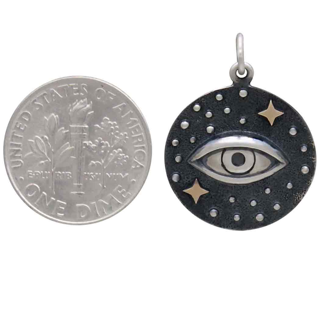 Mixed Metal Cosmic Eye Pendant - Poppies Beads n' More