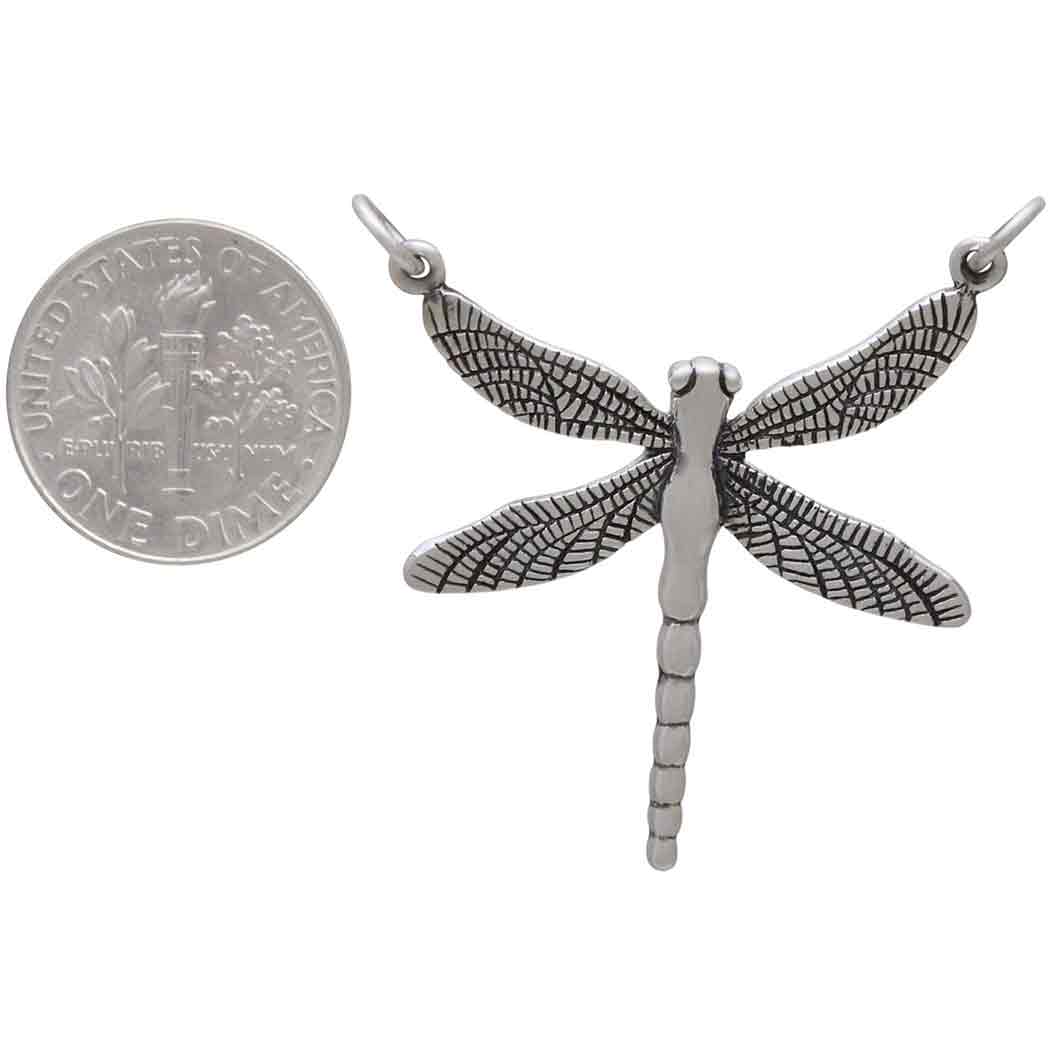 Sterling Silver Dragonfly Pendant Festoon - Poppies Beads n' More