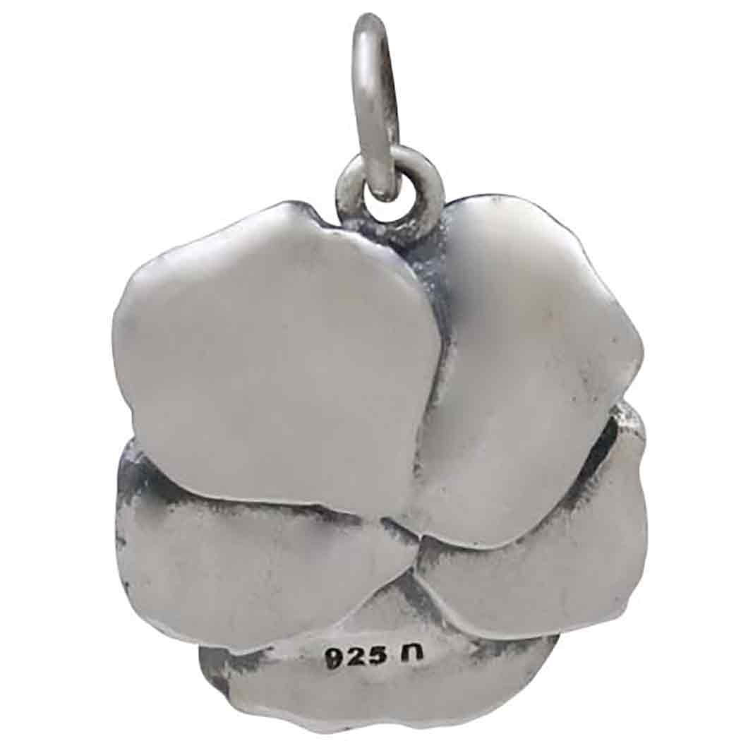 Sterling Silver Pansy Flower Charm - Poppies Beads n' More