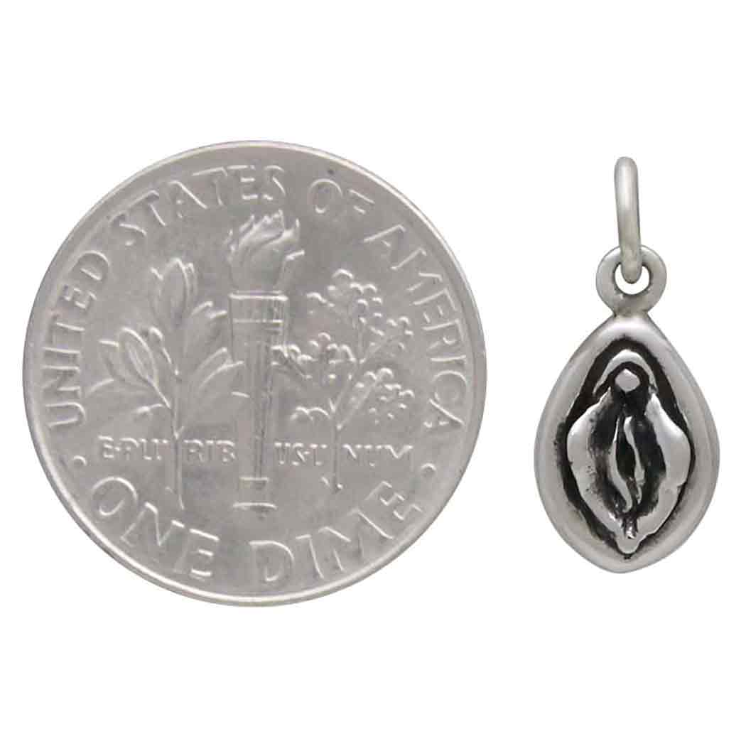 Sterling Silver Yoni Charm - Poppies Beads n' More