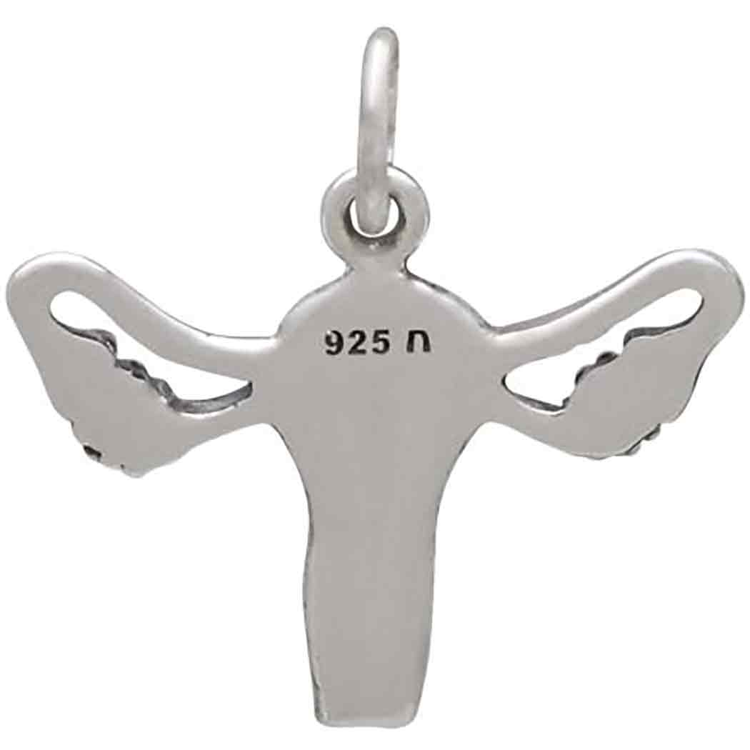 Sterling Silver Uterus Charm - Poppies Beads n' More